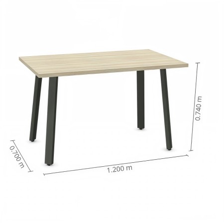 Dimensions petit bureau droit avec piétement noir