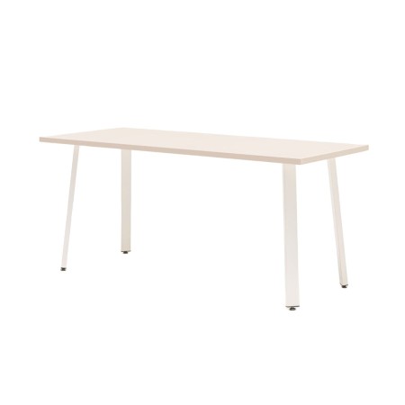 Bureau plateau et piétement blanc