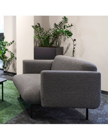 Espace détente avec fauteuil modulaire Fora en tissu gris - Fora
