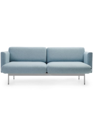 Vue avant du canapé Fora bleu clair minimaliste - Fora