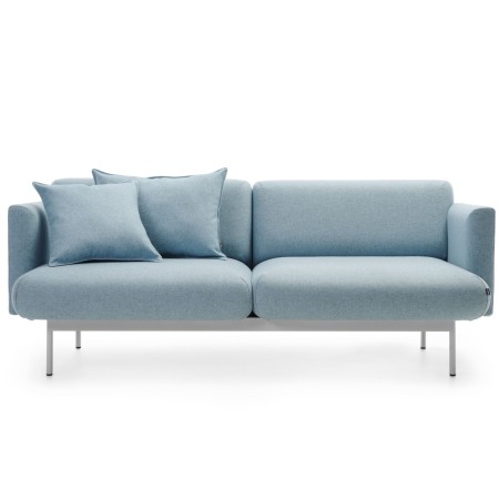 Canapé Fora bleu clair avec accoudoirs fins - Fora