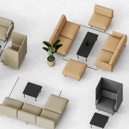 Vue aérienne de différentes configurations modulaires Fora - Fora