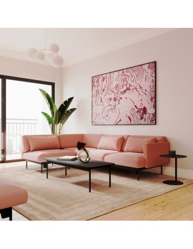 Disposition cosy avec modules Fora roses et beiges - Fora