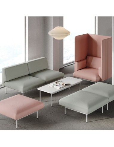 Salon cosy avec fauteuil acoustique Fora jaune - Fora