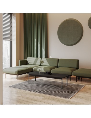 Espace salon raffiné avec banquette acoustique Fora verte - Fora