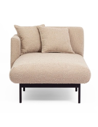 Fauteuil modulaire avec dossier asymétrique en beige clair - Fora