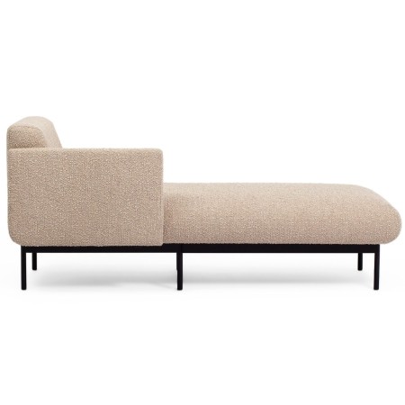 Chaise longue acoustique modulaire en tissu beige clair - Fora