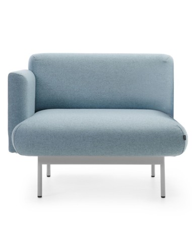 Banquette acoustique compacte en tissu bleu clair - Fora
