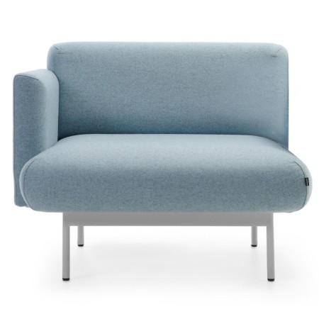 Banquette acoustique compacte en tissu bleu clair - Fora