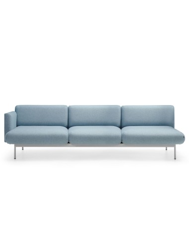 Banquette acoustique trois places en tissu bleu clair - Fora