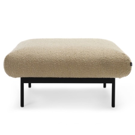 Banc bas rectangulaire en tissu beige clair - Fora