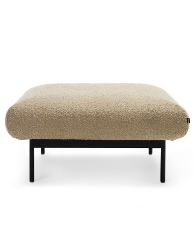 Banc bas rectangulaire en tissu beige clair - Fora