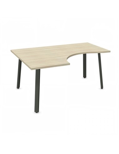 Bureau Ogi A compact avec plateau en bois clair et piétement foncé