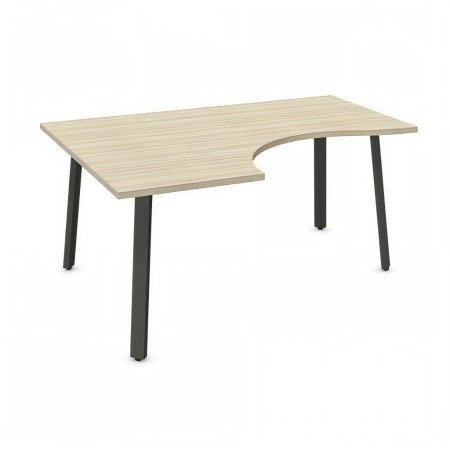 Bureau Ogi A compact avec plateau en bois clair et piétement foncé