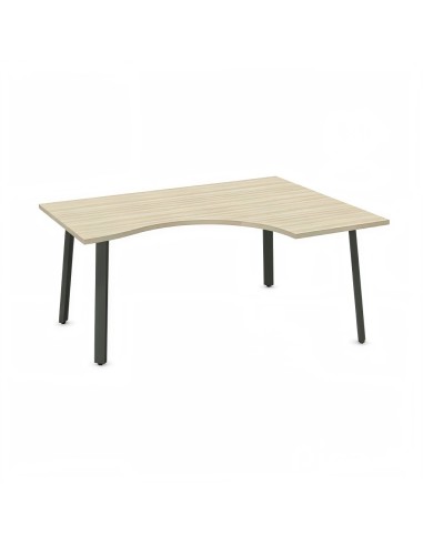 Bureau en bois clair et piétement foncé