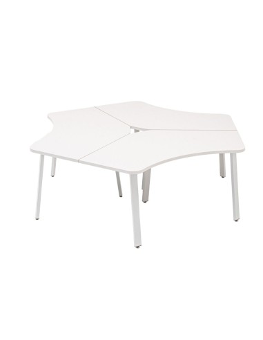 Bureau 3 postes en blanc