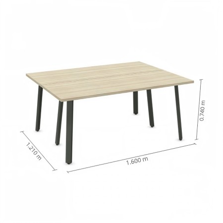 Dimensions bureau partagé pour 2 postes de travail