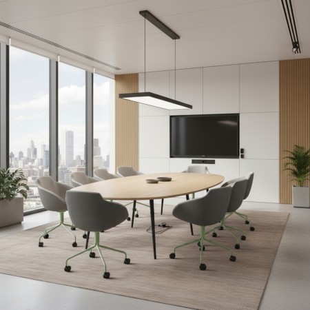 Fauteuil Tula pivotant sur roulettes, tissu bicolore bleu clair – Tula 2