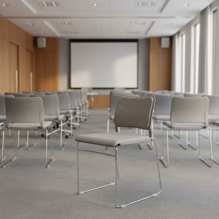 Chaise pour formation ou conférence avec dossier et assise en tissu - WAIT