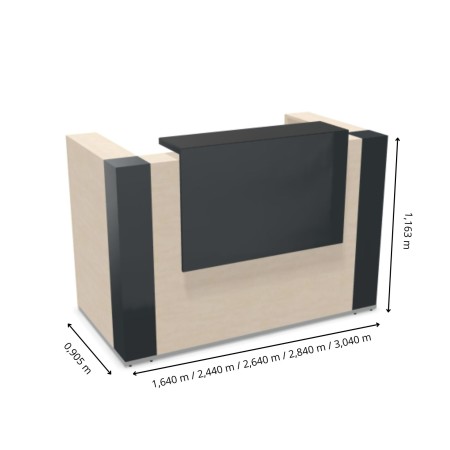 Dimensions disponibles avec plusieurs possibilités pour la longueur