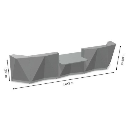 Dimensions meuble d'accueil avec tablette intégrée