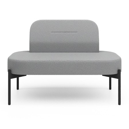 Vue avant fauteuil moderne en tissu gris clair - Leaf Pod