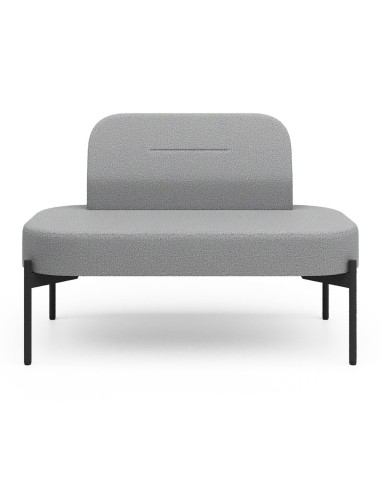Vue avant fauteuil moderne en tissu gris clair - Leaf Pod