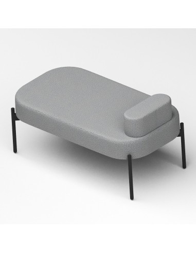 Vue en biais fauteuil arrondi compact gris clair - Leaf Pod