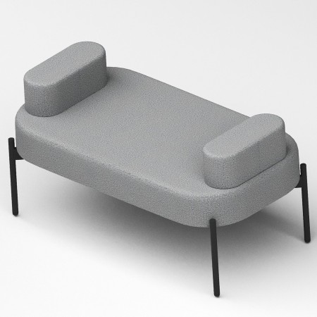 Fauteuil moderne gris clair avec piètement noir - Leaf Pod