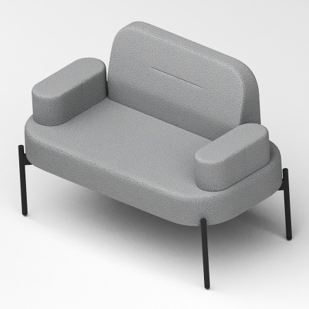 Fauteuil bas gris clair, style minimaliste - Leaf Pod