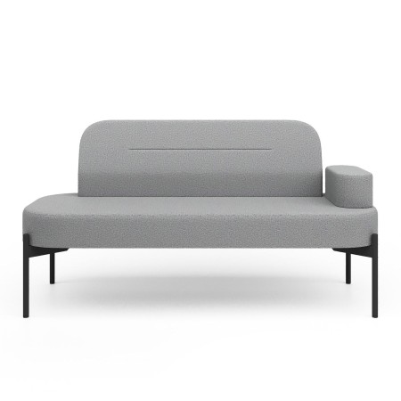 Fauteuil compact gris clair, pieds discrets noirs - Leaf Pod