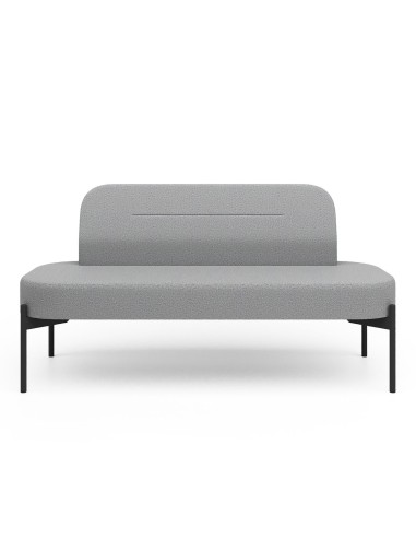 Assise large avec coussin intégré, tissu gris - Leaf Pod