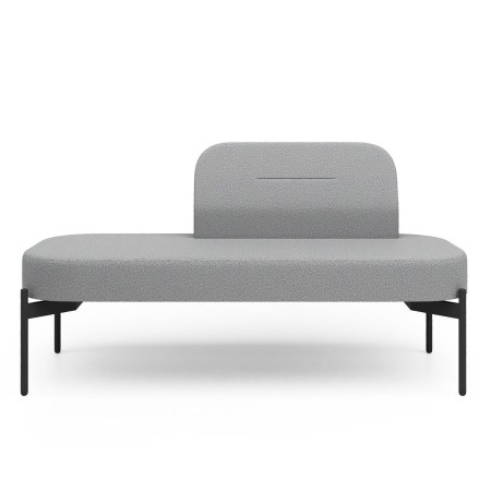 Vue arrière inclinée du fauteuil en tissu gris - Leaf Pod