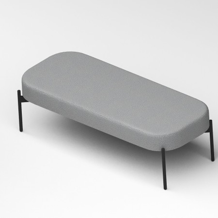 Fauteuil élégant en tissu gris clair avec coussin - Leaf Pod