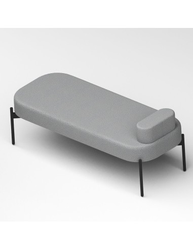 Vue en diagonale du fauteuil arrondi gris clair - Leaf Pod