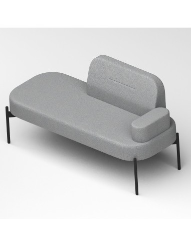 Vue en perspective arrière du fauteuil gris - Leaf Pod