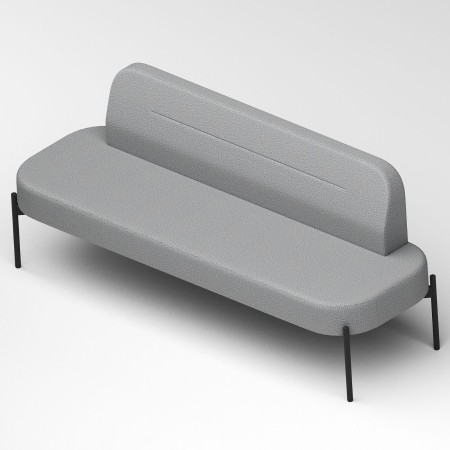 Vue en diagonale d’un fauteuil moderne gris - Leaf Pod
