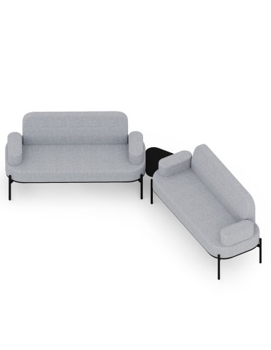 Fauteuil rembourré gris clair avec coussin visible - Leaf Pod