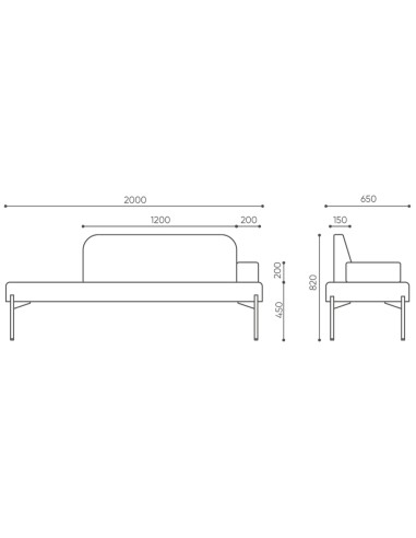 Dimensions fauteuil compact design arrondi - Leaf Pod