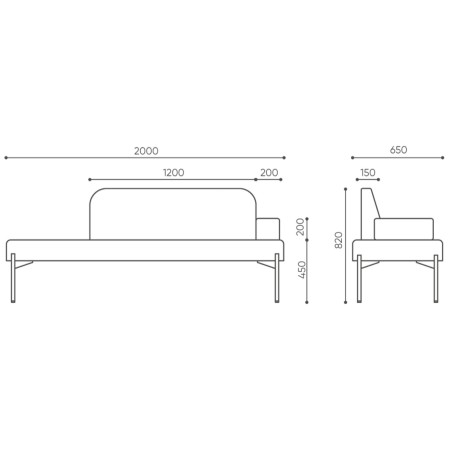 Dimensions fauteuil compact design arrondi - Leaf Pod