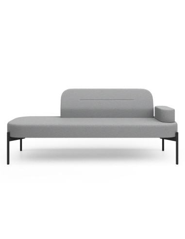 Vue arrière fauteuil droit en tissu gris clair - Leaf Pod