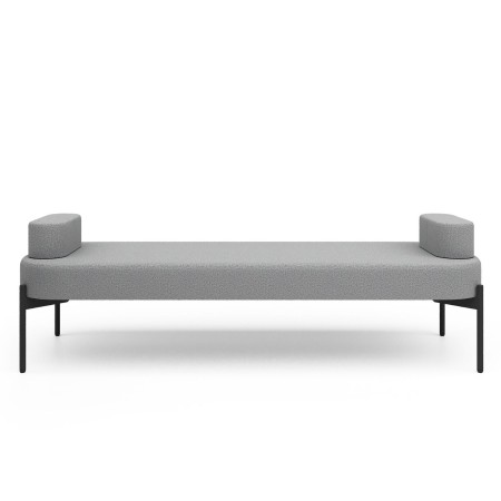 Vue latérale fauteuil simple rembourré gris clair - Leaf Pod