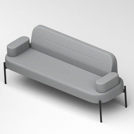 Fauteuil bas gris clair avec dossier arrondi - Leaf Pod