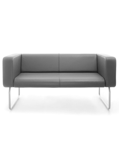 Vue avant canapé deux places avec piètement métal - Legvan
