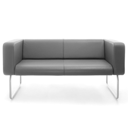 Vue avant canapé deux places avec piètement métal - Legvan