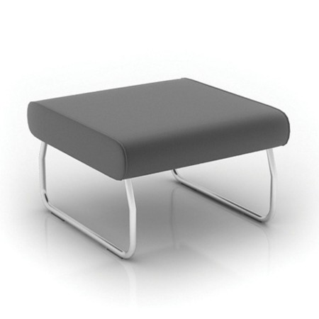 Pouf Legvan gris avec structure métallique blanche - Legvan