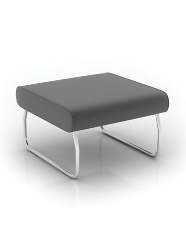 Pouf Legvan gris avec structure métallique blanche - Legvan