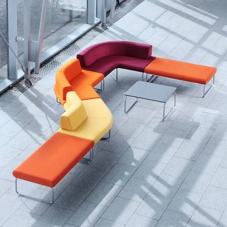 Composition colorée Legvan rouge et orange en forme modulaire - Legvan