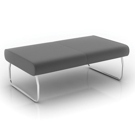 Banc rectangulaire Legvan gris avec piètement métallique blanc - Legvan