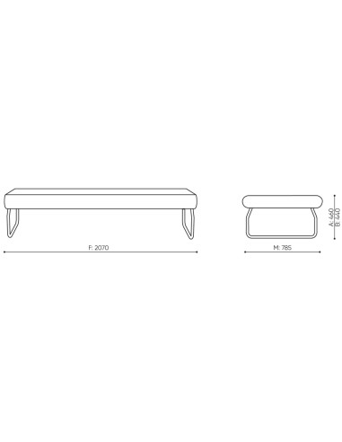 Dimensions banquette modulaire 3 places sans dossier - Legvan